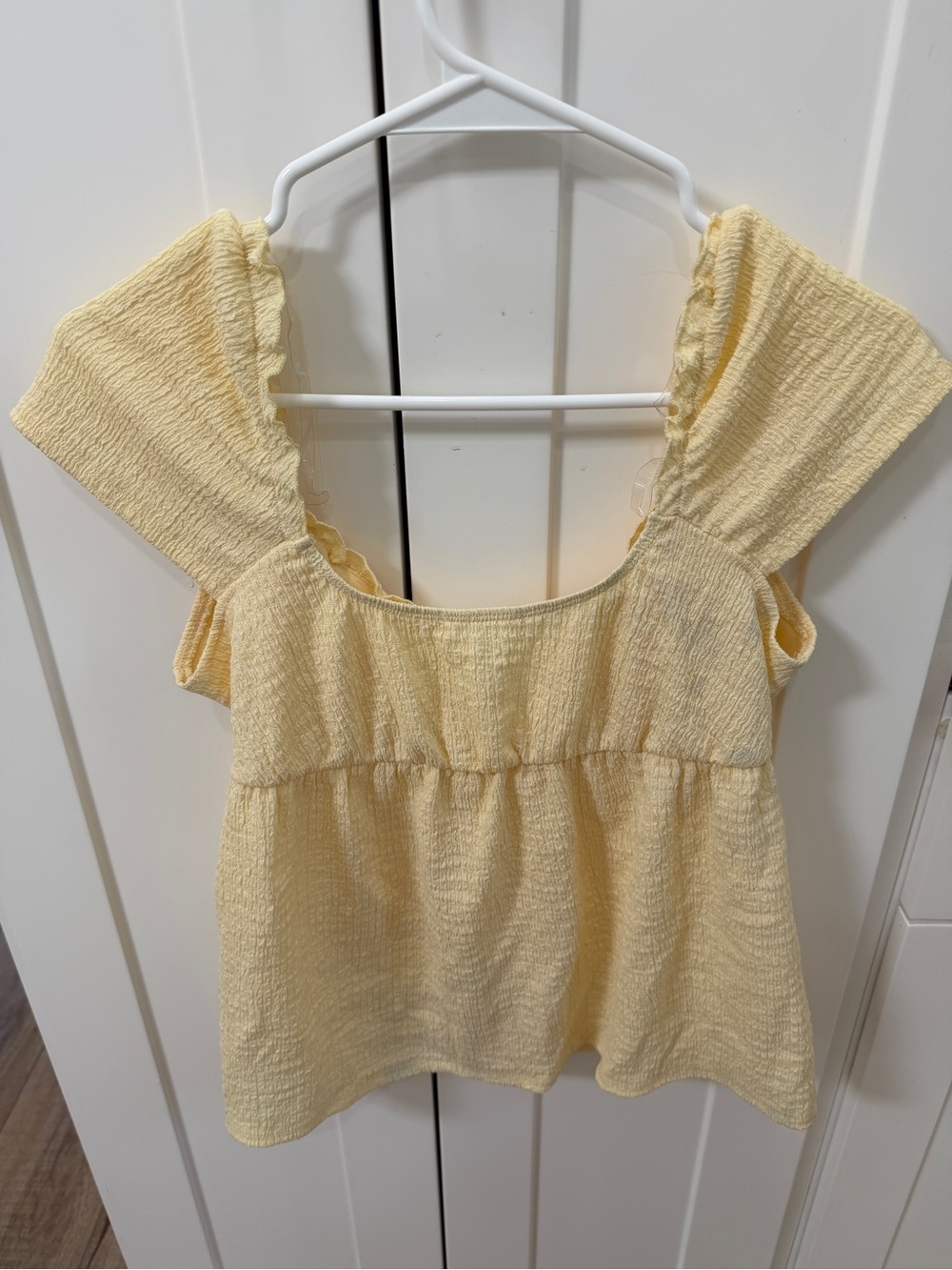 Tie-Front Yellow Babydoll Crop Top - Women - Picture 4 of 4